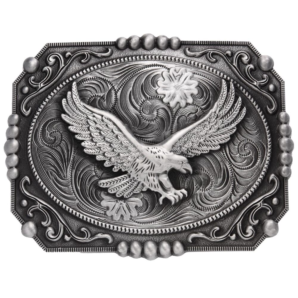 3773 Grey Soaring Eagle Belt Buckle , Western Cowboy Cowgirls Vintage Belt